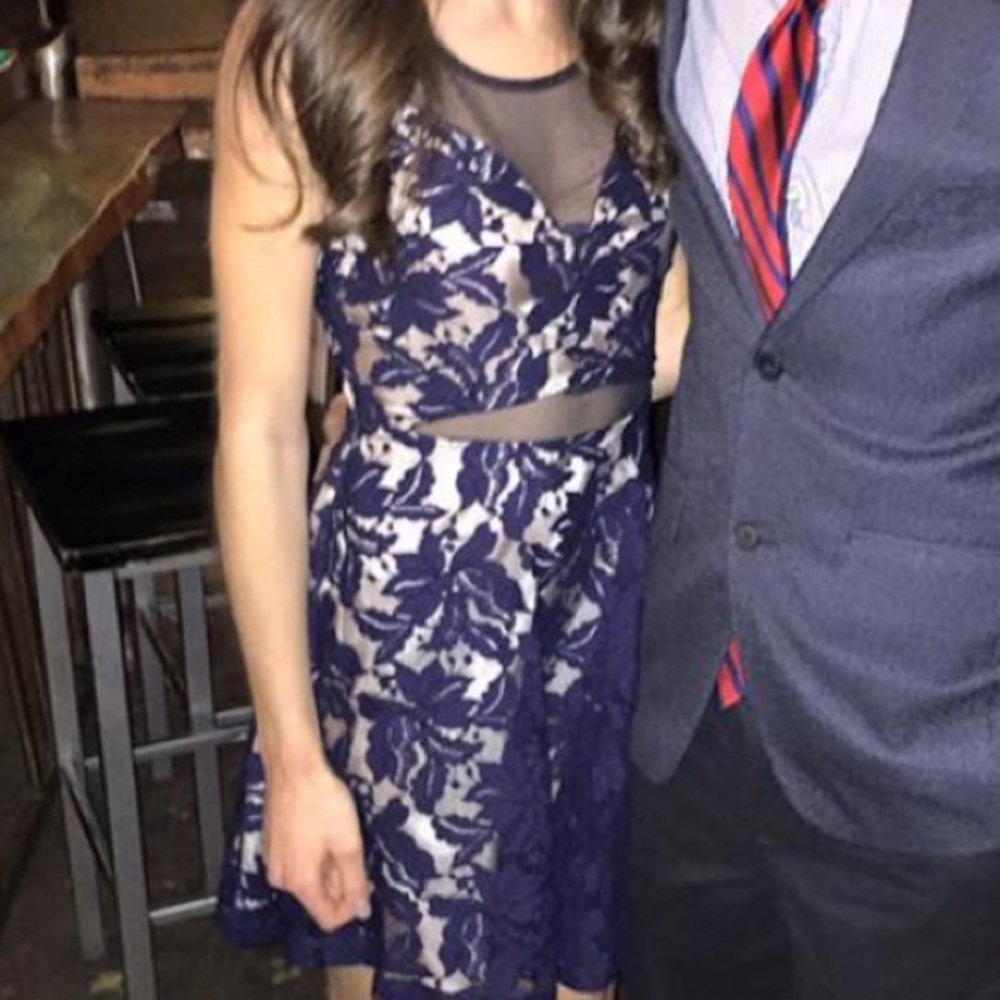 Blue lace dress
